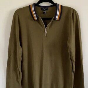 ASOS New Look Men's Quarter Zip Polo - Long Sleeve - Small NWT